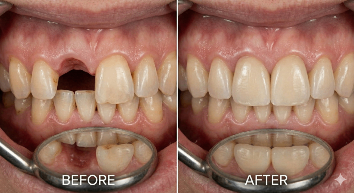 Before and after: Missing Tooth Replacement