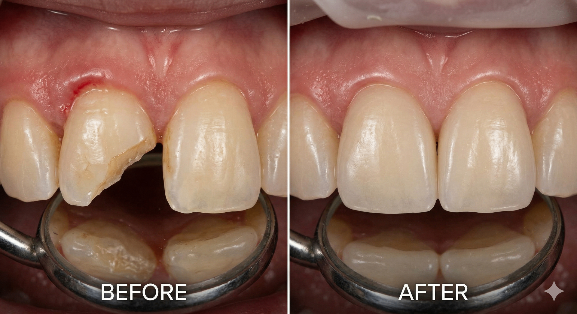 Before and after: Emergency Crown Restoration